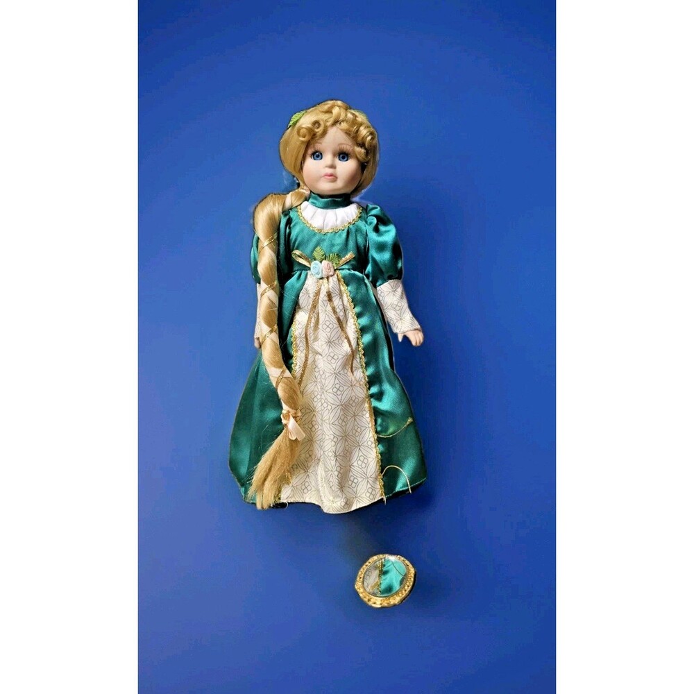 Heritage Collection ❤️ RAPNZEL Porcelain STORYBOOK Doll NEW w MIRROR & Stand 14"